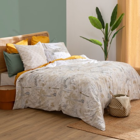 Lenjerie de pat Sonie, 2 persoane, 3 piese, bumbac, alb, 240x220 cm, 209028