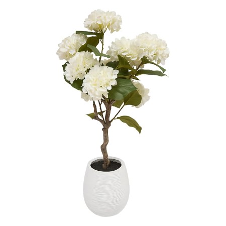 Hortensie artificiala Mika, ghiveci ceramica, alba, H.100 cm, 210105