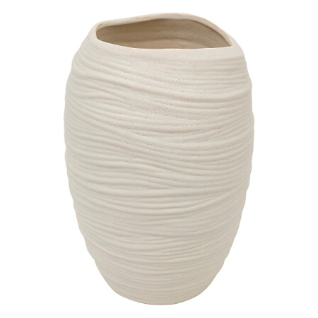Vaza Prudi, ceramica, alba, H.31 cm, 210150 