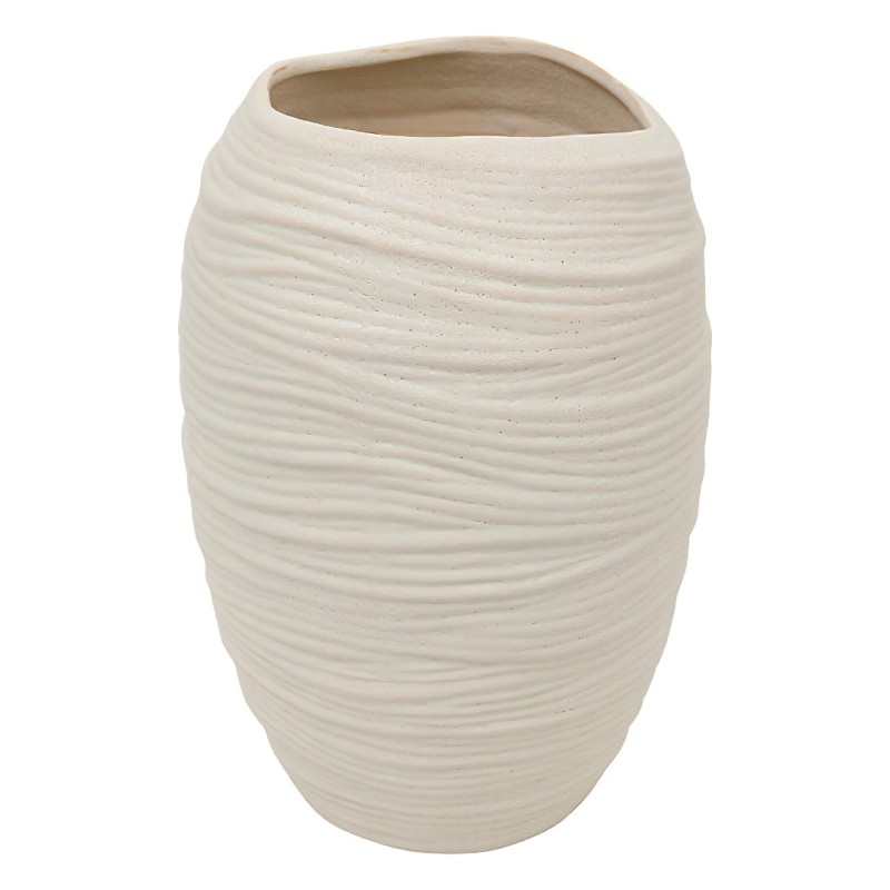 Vaza Prudi, ceramica, alba, H.31 cm, 210150
