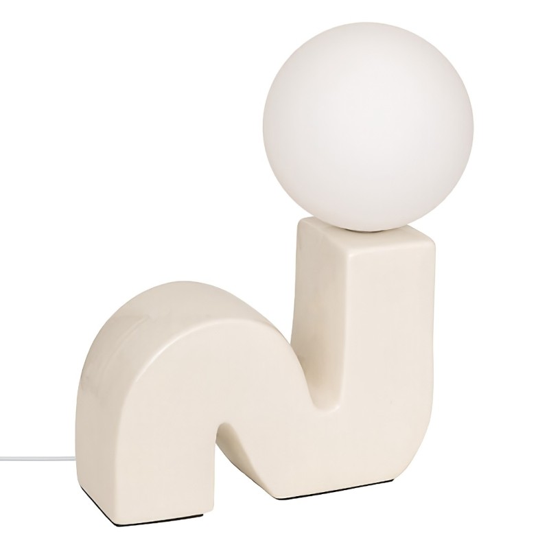 Veioza Sibil, ceramica, sticla, crem, 1xG9, L.29 cm, 210320