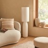 Lampadar Keyah, ceramica, textil, gri, 1XE27, H.111 cm, 210322A