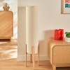 Lampadar Rafa, lemn, textil, bej, 1XE27, H.107 cm, 210325