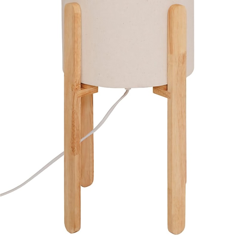 Lampadar Rafa, lemn, textil, bej, 1XE27, H.107 cm, 210325