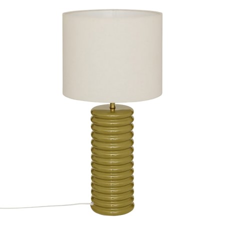 Veioza Vinus, ceramica, textil, verde khaki, 1XE27, H.69 cm, 210367 