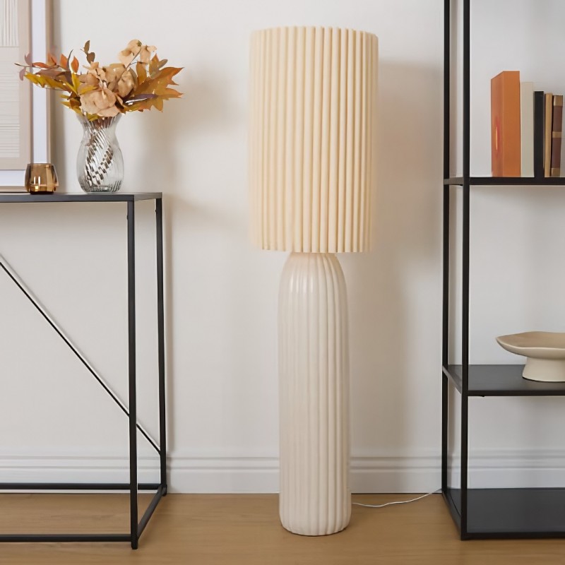 Lampadar Kenan, ceramica, bej, 1XE27, H.122 cm, 210369