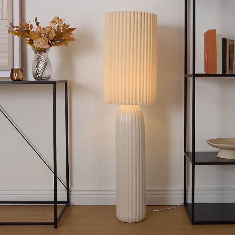 Lampadar Kenan, ceramica, bej, 1XE27, H.122 cm, 210369