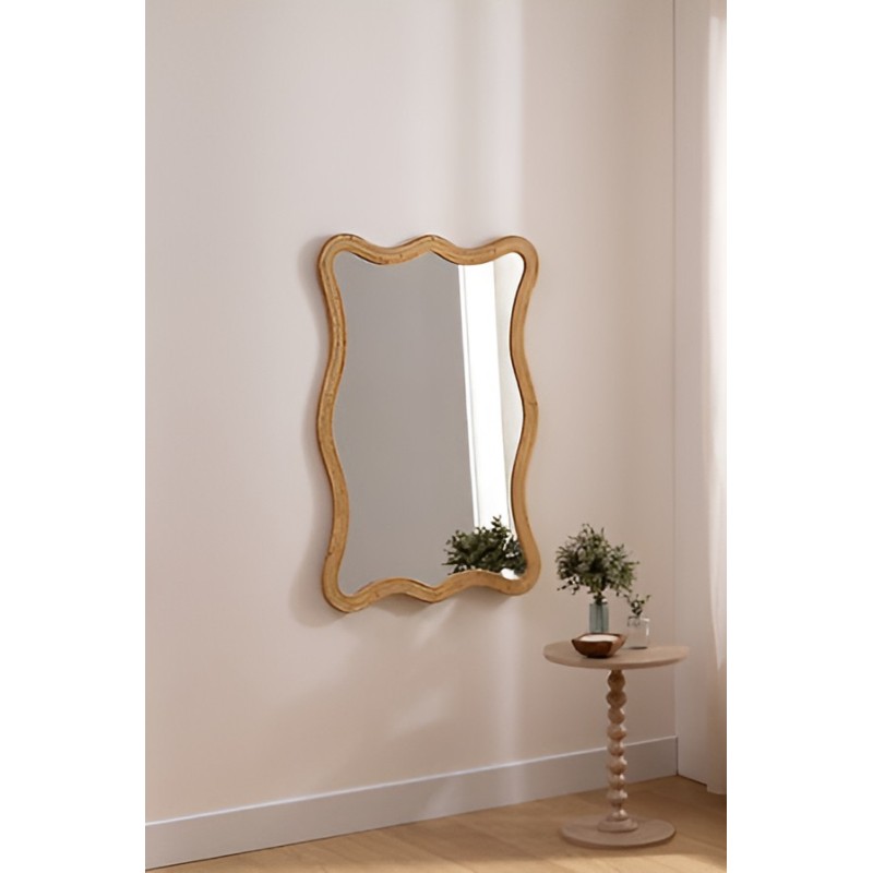 Oglinda Maggie, MDF, ratan, sticla, H.100 cm, 210443