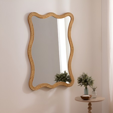 Oglinda Maggie, MDF, ratan, sticla, H.100 cm, 210443 