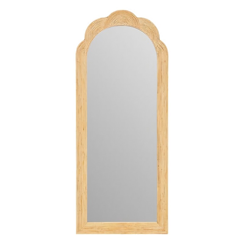 Oglinda de perete Maggie, MDF, ratan, sticla, bej, H.170 cm, 210445