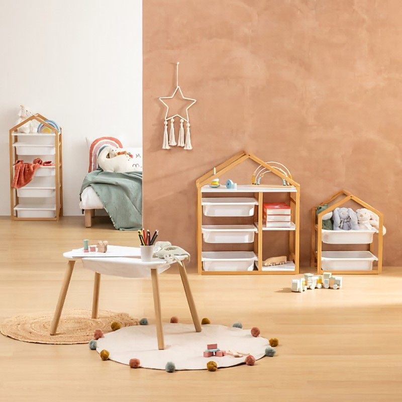 Etajera copii Maison, lemn, MDF, alb, H.82 cm, 211033