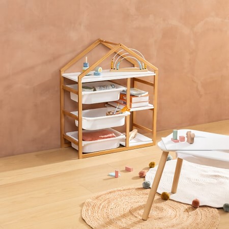 Etajera copii Maison, lemn, MDF, alb, H.82 cm, 211033