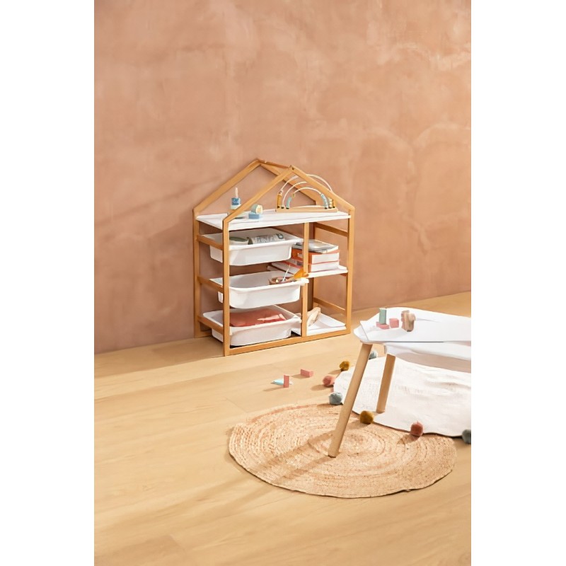 Etajera copii Maison, lemn, MDF, alb, H.82 cm, 211033