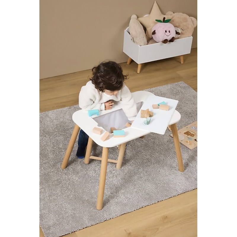 Masa copii Buldy, lemn, MDF, alba, L.68 cm, 211034