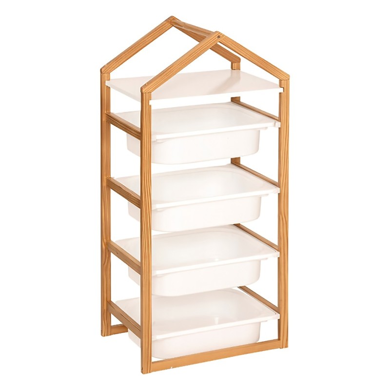 Etajera copii Maison, lemn, MDF, alb, H.94 cm, 211037