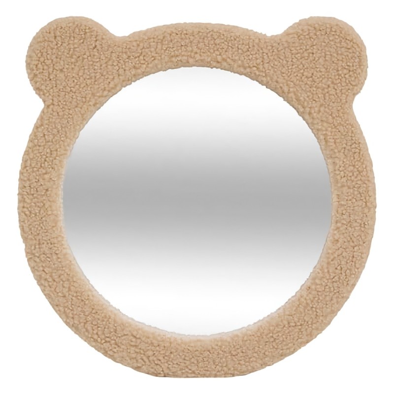 Oglinda copii Beary, MDF, sticla, maro, D.33 cm, 211047