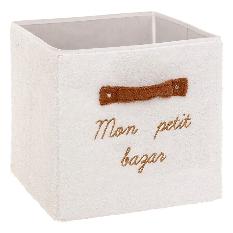 Cutie depozitare jucarii Bazar, poliester, boucle, alb, H.29 cm, 211061
