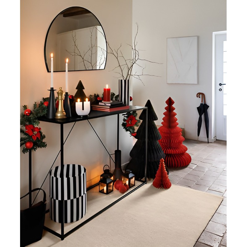 Oglinda de perete Alice, rama metal negru, sticla, L.90 cm, 212921A