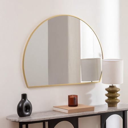 Oglinda de perete Alice, rama metal auriu, sticla, L.90 cm, 212921B