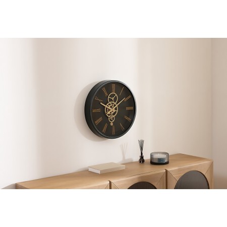 Ceas de perete Aracely, metal, sticla, verde, D.46 cm, 212936 