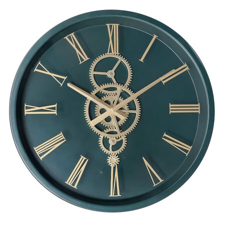 Ceas de perete Aracely, metal, sticla, verde, D.46 cm, 212936 