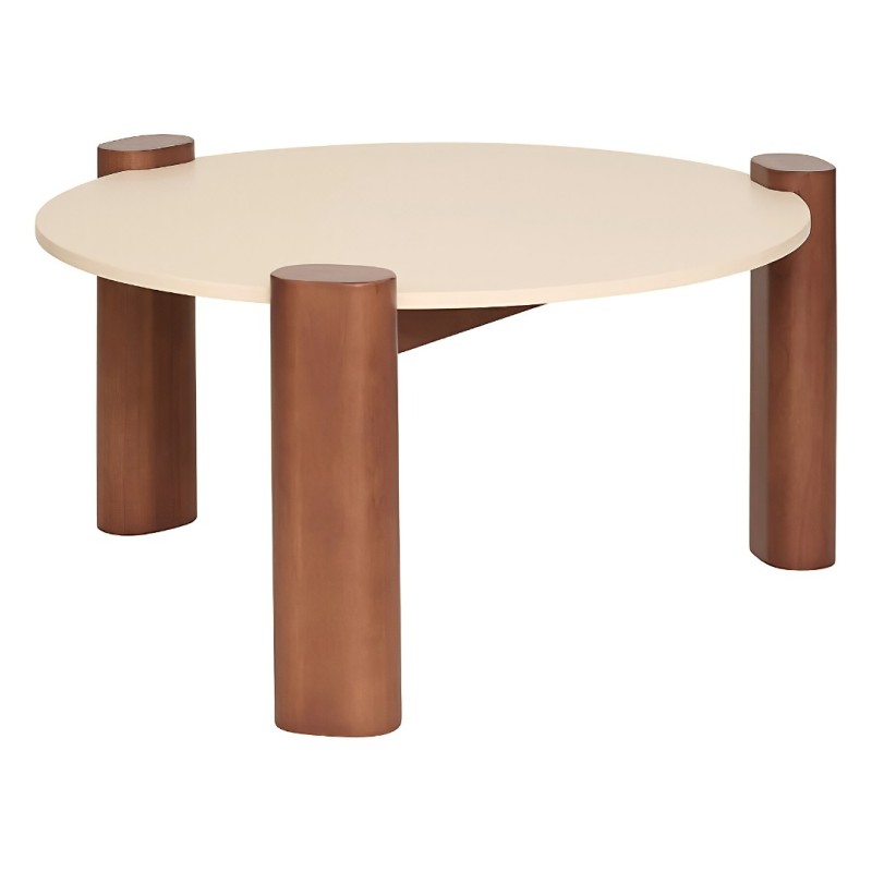 Masuta cafea Jilani, MDF, lemn, crem/maro, D.85 cm, 213002