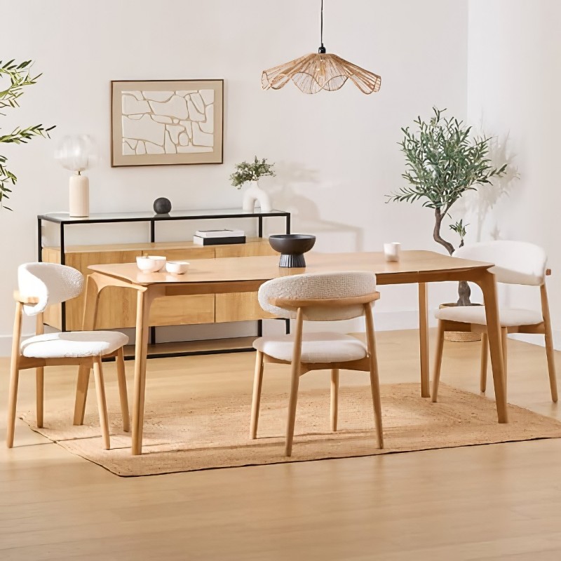 Masa dining Ilona, MDF, lemn de cauciuc, natural, L.180 cm, 213010