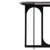 Consola Tusco, metal, MDF, negru, blat aspect marmura, L.140 cm, 213012