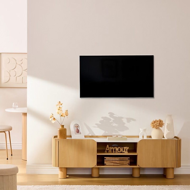 Comoda pentru TV Homelya, PAL, arbore de cauciuc, bej, L.160 cm, 213021