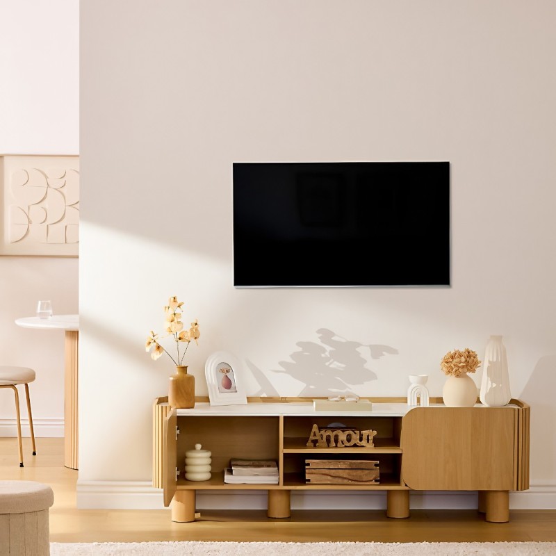 Comoda pentru TV Homelya, PAL, arbore de cauciuc, bej, L.160 cm, 213021
