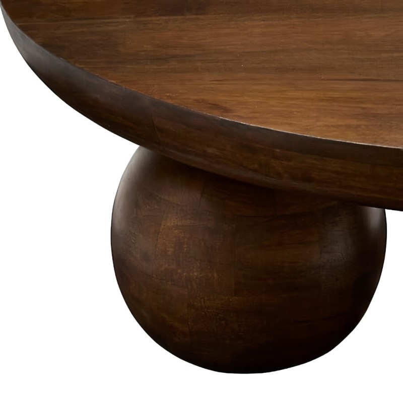 Masuta de cafea Abekas, lemn de mango, maro, D.90 cm, 213023A