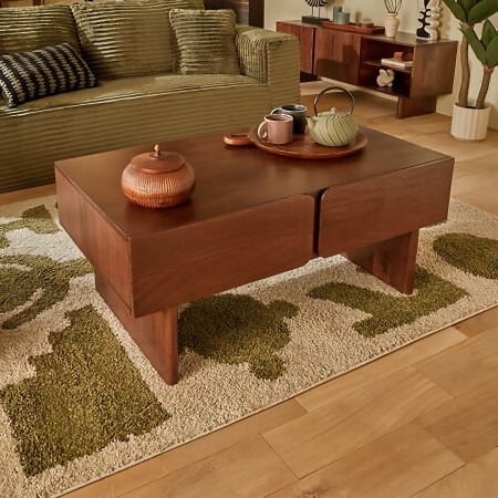 Masuta de cafea Nyero, lemn de mango, maro, 2 sertare, L.109 cm, 213033 