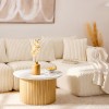Masuta de cafea Homelya, MDF, blat aspect marmura, D.70 cm, 213044