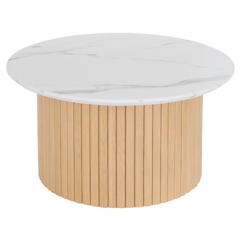 Masuta de cafea Homelya, MDF, blat aspect marmura, D.70 cm, 213044