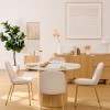 Masa dining Homelya, MDF, blat aspect marmura, D.110 cm, 213045