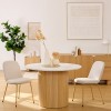 Masa dining Homelya, MDF, blat aspect marmura, D.110 cm, 213045