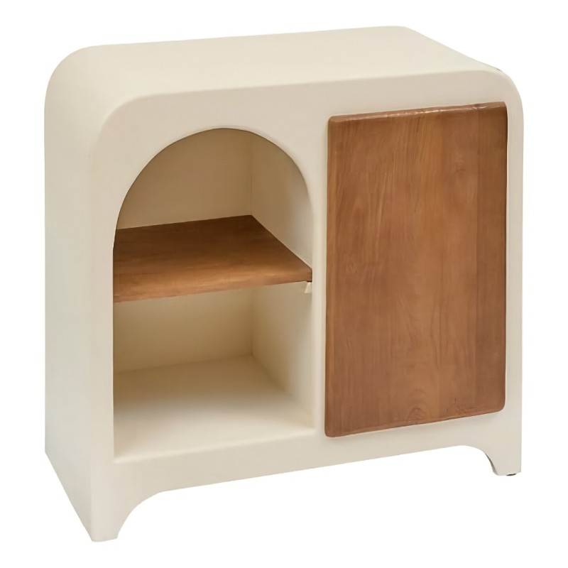 Comoda Sienna, MDF, lemn de mango, bej, H.91 cm, 213048