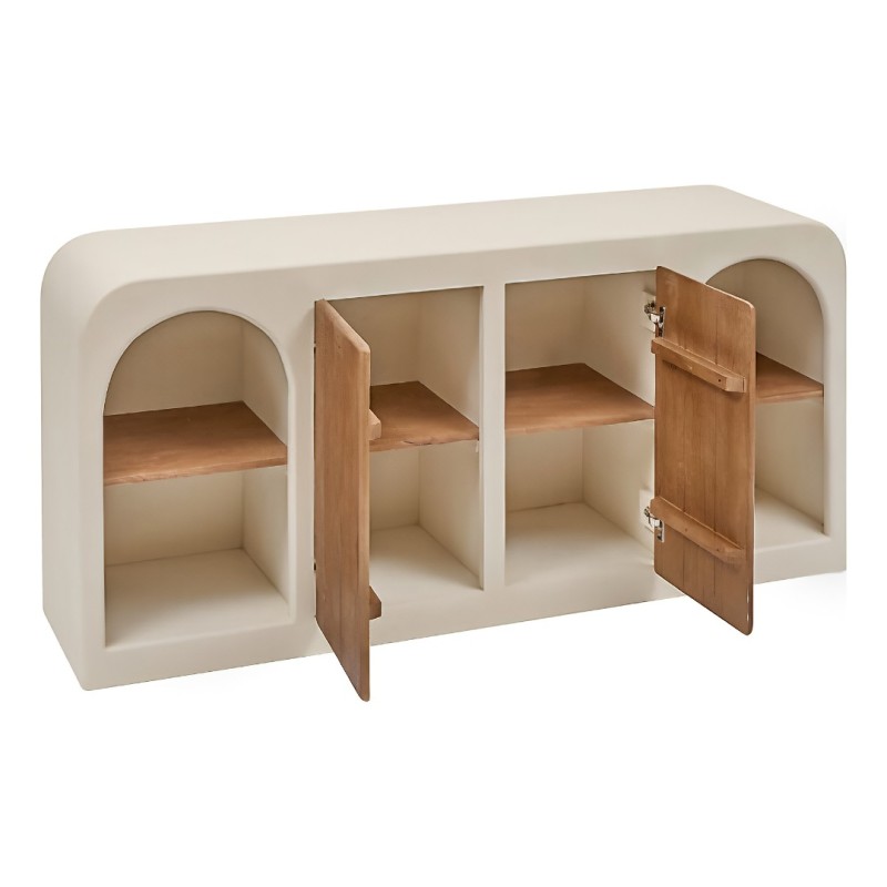 Comoda Sienna, MDF, lemn de mango, bej, L.165 cm, 213049
