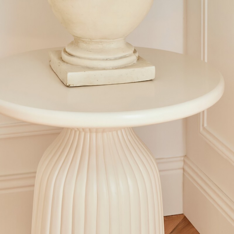 Masuta de cafea Mudan, MDF, ivoar, D.55 cm, 213059