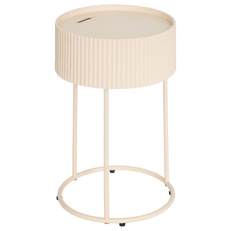 Masuta de cafea Juna, metal, MDF, bej, D.33 cm, 213062A