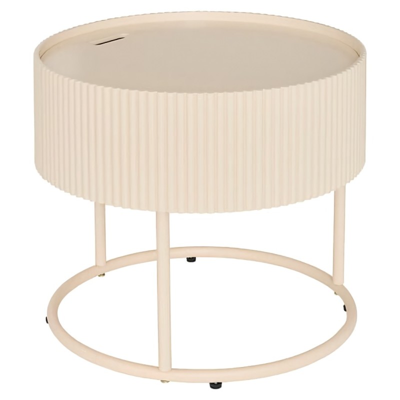 Masuta de cafea Juna, metal, MDF, bej, D.45 cm, 213063A