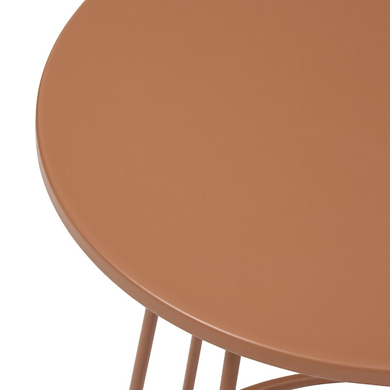 Masuta de cafea Latte, metal, maro, D.38 cm, 213065B