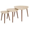 Set 3 masute de cafea Mileo, MDF, lemn de cauciuc, aspect travertin, maro, L.60 cm, 213068
