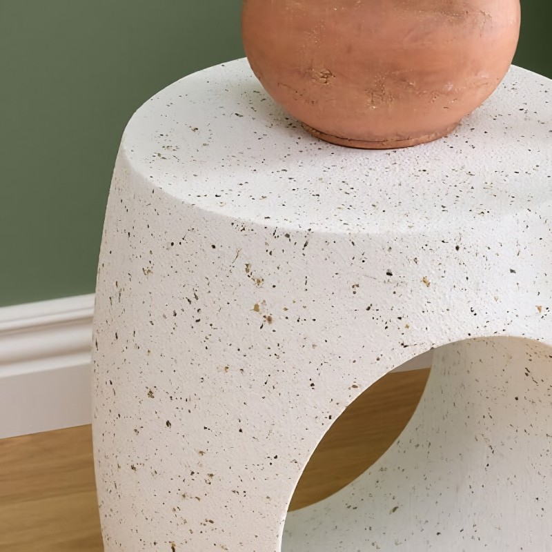 Masuta de cafea Narlon, ceramica, alba, D.38 cm, 213073