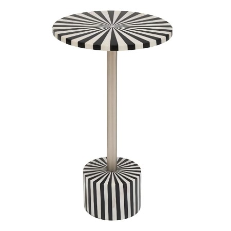 Masuta de cafea Nema, metal, marmura, alb/negru, D.36 cm, 213082 