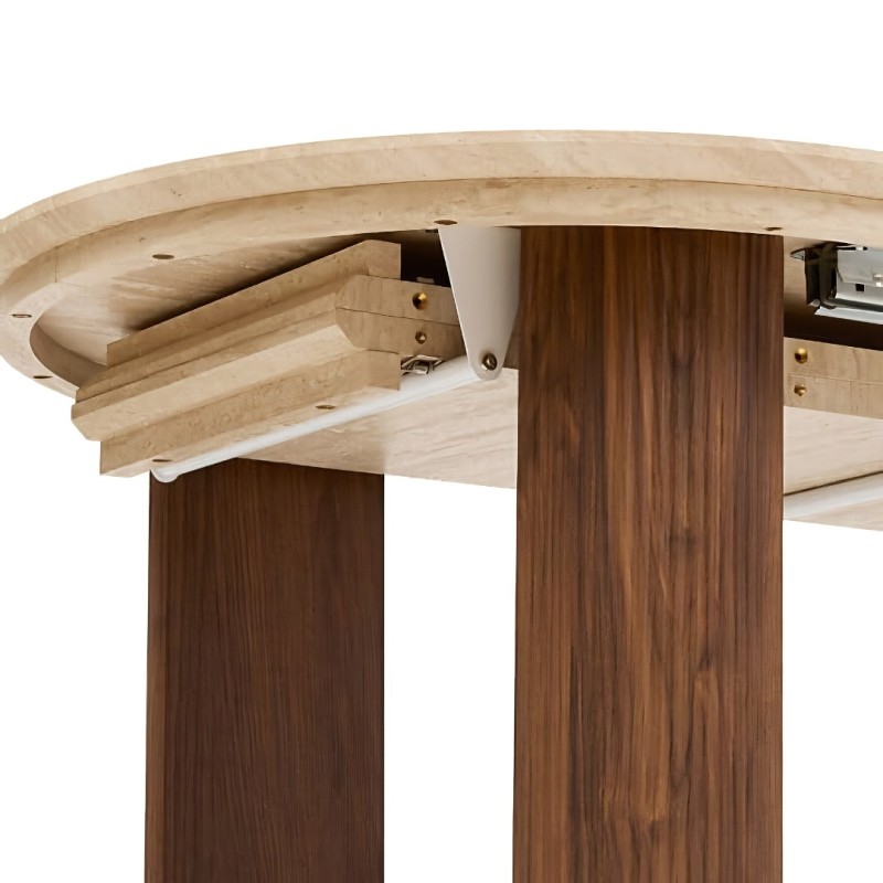 Masa extensibila dining Itaguai, MDF, metal, bej, L.160 cm, 213083