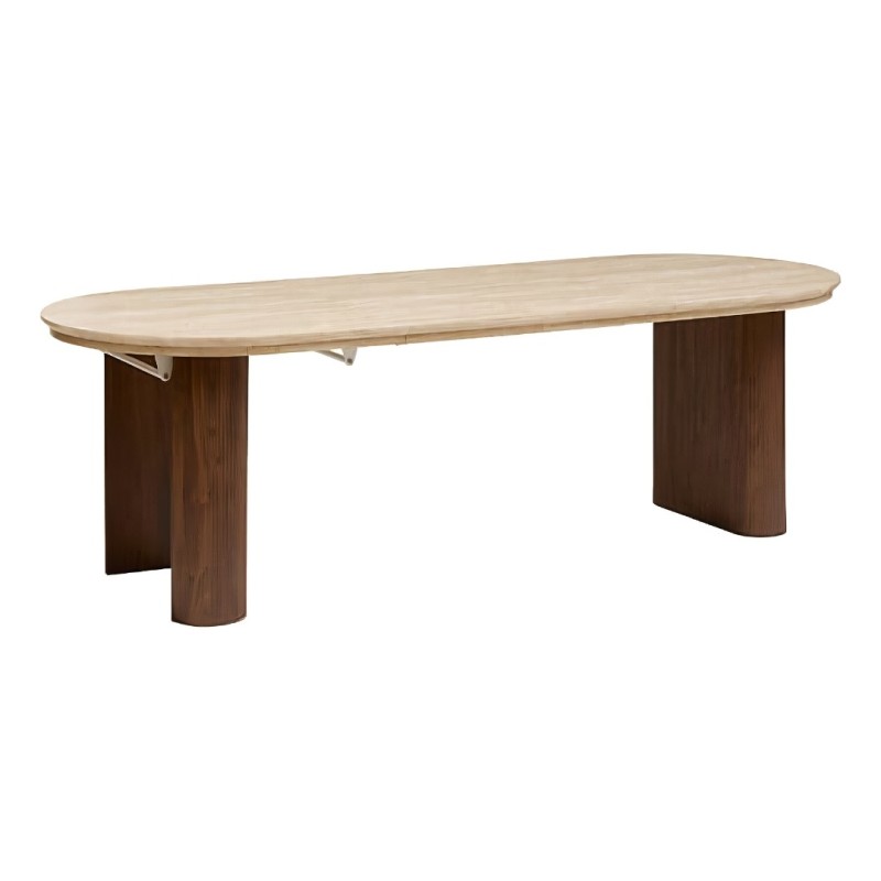 Masa extensibila dining Itaguai, MDF, metal, bej, L.160 cm, 213083