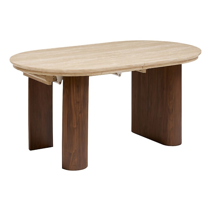 Masa extensibila dining Itaguai, MDF, metal, bej, L.160 cm, 213083