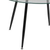 Masa dining Ostras, metal, sticla temperata transparenta, D.120 cm, 213090A