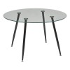 Masa dining Ostras, metal, sticla temperata transparenta, D.120 cm, 213090A